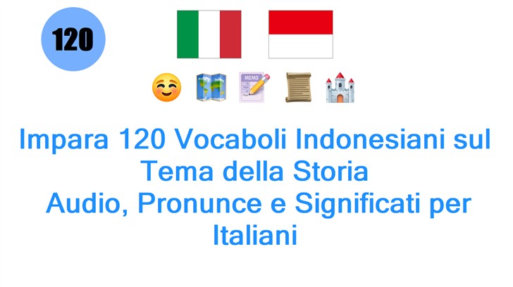 Impara 120 Vocaboli Indonesiani sul Tema della Storia: Audio, Pronunce e Significati per Italiani